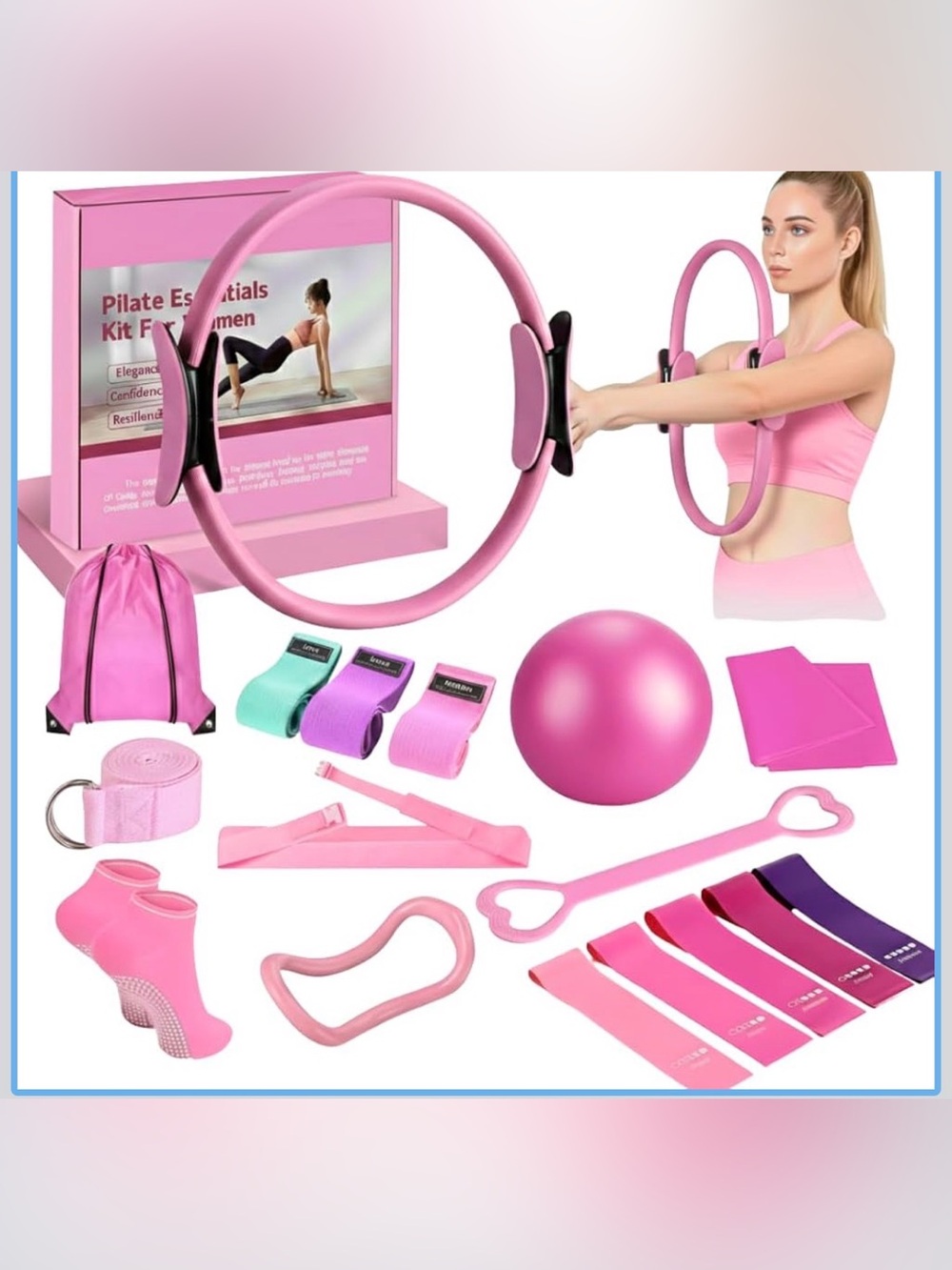 Essentials Women's Pilates & Resistance Set - Pink